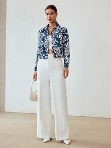 MOTF PREMIUM ALLOVER FLORAL PRINT BUTTON UP JACKET