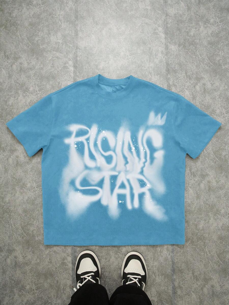 SHEIN Teenager Jungen Lässig Grafik Kurzarm T-Shirt, Sommer