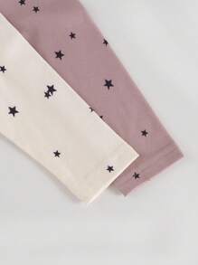 SHEIN 婴儿连体衣套装，3件套，男女童星空印花连体衣、裤子，婴儿冬季服装，婴儿休闲套装，中性婴儿服装，男女通用星空印花婴儿服装 - 彩色 - 查看 4