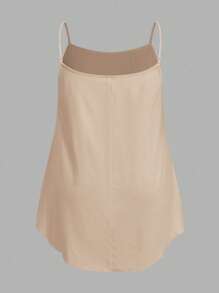 SHEIN EZwear 2 piezas Camisetas básicas de talla grande de unicolor caqui y blanco, para verano - Multicolor - Ver 4