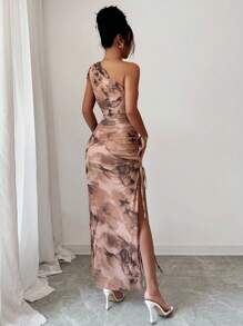 Rafferiza Đầm Maxi Không Tay In Hoa Thanh Lịch Cho Nữ - Màu be - Xem 2