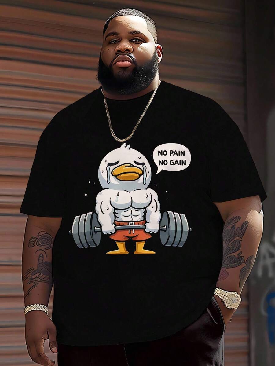 Manfinity Homme Enten Muster Muster Design auf Bauchmuskeln, modische Herren Sommer Lässig Sportbekleidung, Herren Top