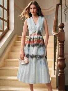 Anewsta New Style Fashion Elegant High-End Unique Design Sleeveless Maxi Dress