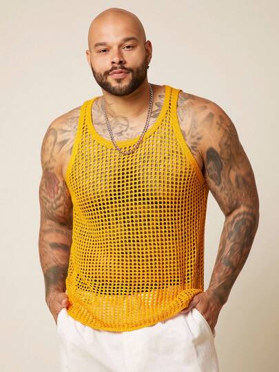 EASEVO Große Größen Herren Lässig gestrickter Pullunder, geeignet für den Sommer