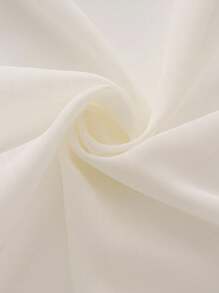 INAWLY 全新休闲蝴蝶和服短款雪纺披肩，女士纯色衬衫 - 杏色 - 查看 3