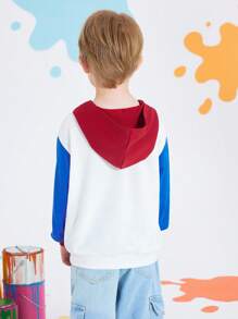 CoComelon X SHEIN Sweat-shirt-shirt décontracté pour jeune garçon avec imprimé pastèque et couleurs contrastées, et polyvalent - Multicolore - Voir 4