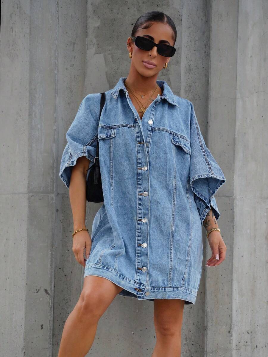 SAYEHFBABY 适合户外旅行的女士休闲牛仔连衣裙