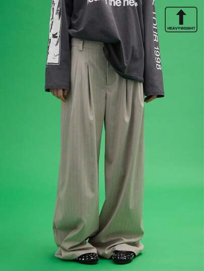 COUREZ Pantalones sastre de pierna ancha y tiro bajo, estilo vintage Y2K