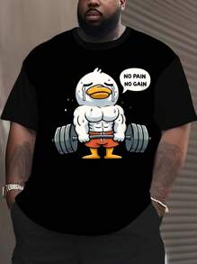 Manfinity Homme Enten Muster Muster Design auf Bauchmuskeln, modische Herren Sommer Lässig Sportbekleidung, Herren Top