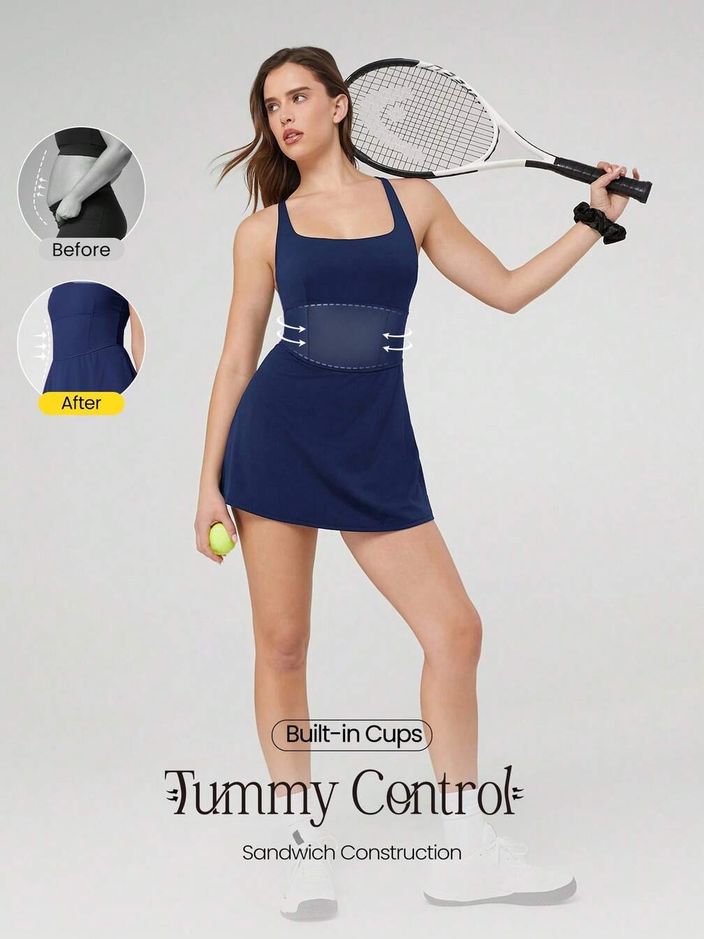 moisture wicking tennis dress Ultra Dry Tennis Heritage Dress with Liner