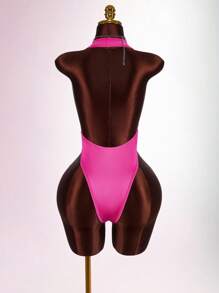 Amplova 女士性感水钻装饰深V领紧身衣，夏季