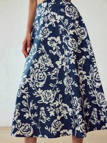 MOTF PREMIUM 满幅花卉印花喇叭裙