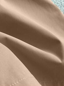 SHEIN Tall Brązowa, bezrękawnik z golfem i dopasowanym krojem, z kieszenią i paskiem, w połączeniu z szerokimi nogawkami w brązowe i białe paski, 2-częściowy damski letni garnitur biznesowy - Brązowy - Zobacz 6