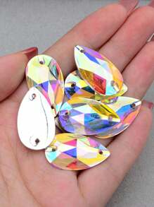 17*28mm 20szt Kryształ AB Kolor Szycie Kropla Kryształki Płaskie Żywica Kamienie Szyć Na Kryształowe Aplikacje Strass Do Sukienki