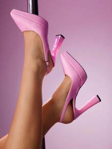 CUCCOO LuxiPop 女士尖头坡跟高跟鞋，适合夜店、夏季派对装