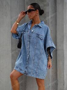 SAYEHFBABY Robe en jean casual pour femme pour les voyages en extérieur