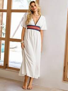 Lullawish 女式休闲波西米亚吊带长睡袍