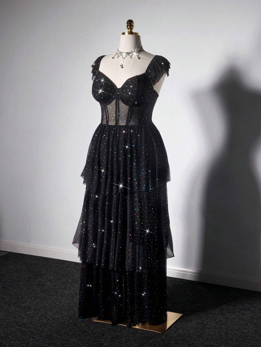 Grovea 大码女式优雅闪光晚礼服