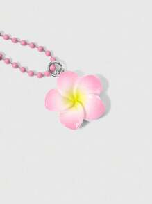 ROMWE Fairycore Spring Breeze Fresh Natural Pink Flower Keychain, Dopamine Beaded Charm Pendant For Bags - Pink - View 3