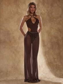 SHEIN BAE Maillot de bain une pièce vintage pour femmes, idéal pour les vacances à la plage