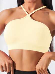 Seamluxe SHEIN Sport Camiseta Esportiva/Regata Nadador/Modelagem de Busto/Versátil e Fashion