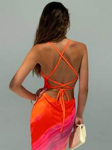 Aloruh Damen Allover Muster tailliertes elegantes langes Kleid, ärmellos, Sommer-Outfits, Sommerkleidung, Strand-Outfits für Frauen, Strandurlaub, Urlaubs-Outfits für Frauen, Boho, tropische Urlaubskleidung für Frauen, tropische Urlaubskleidung für Frauen, Hochzeitsgastkleid für Frauen, Brautparty-Kleid, weiß, elegant, bescheiden, geblümt, Ausgehen, Ausgeh-Oberteile, Ausgeh-Outfits für Frauen - Pink - Übersicht 3