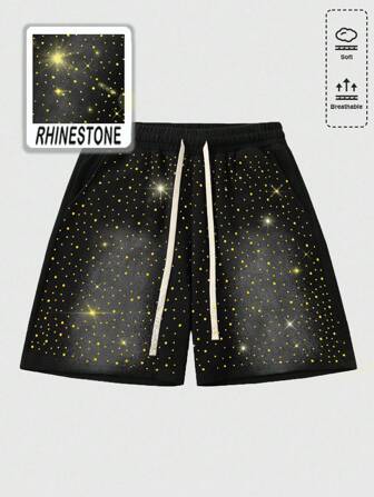 Street Life Herren Lässig Mode funkelnde Diamant Zebra Muster Shorts, Sommer