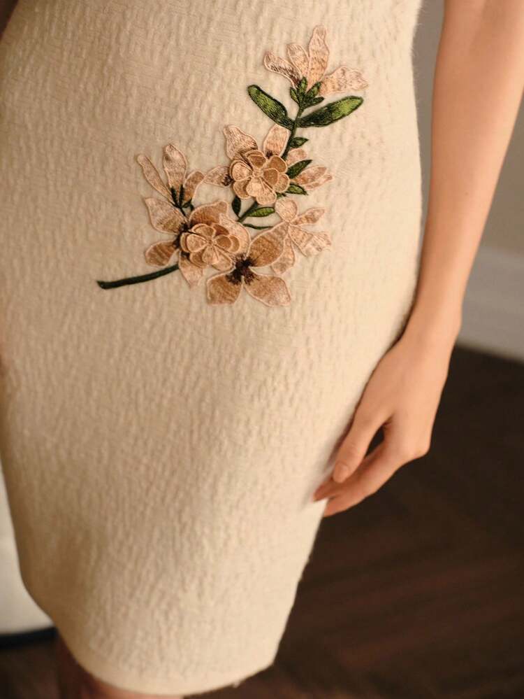 FLORAL EMBROIDERY CAMI SWEATER DRESS & CARDIGAN