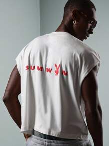 PLAYBOY X SUMWON Summer Festival Tank Top Sleeveless Muscle Shirt Bunny Logo Graphic Print Streetwear Urban Fashion Cut Crop Length