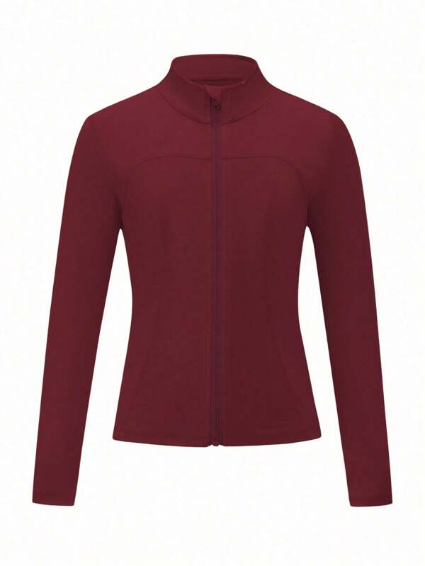 SHEIN Rash guard ajusté rouge grande taille pour filles, convient pour le yoga, le Pilates, la course et les activités de plein air