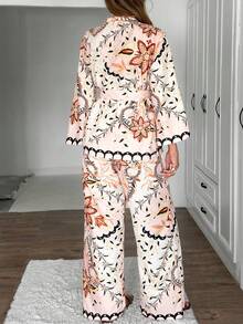 Women, Two Set, Suit, Kimono, Pant, All Over Print, Comfortable, Boho Long Slevee, - Multicolor - View 2
