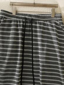 INAWLY Plus Size Women Casual Everyday Knit Drawstring Waist Skirt - Multicolor - View 4