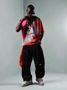 PLAYBOY X SUMWON 超大街头风 T 恤图案 T 恤优质宽松版型运动衫号码运动风格夏季节日时尚