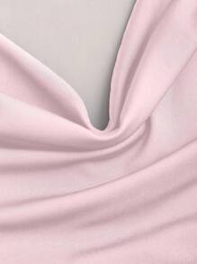 Sweetra Women's Fashionable Halter Neck Metal Decor Slim Fit Jumpsuit, Casual For Daily, Commuting, Summer Season - Pink - View 4