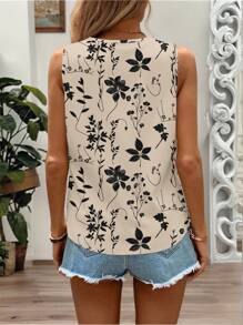 EMERY ROSE Women Ruffle Trim Loose Camisole Tanks, Vacation Wear, Suitable For Spring & Summer Women Sleeveless Tops Back To School - Multicolor - View 2