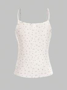 Tween Girl' Lace Patchwork Ditsy Floral Camisole Underwear, Simple And Fashionable Design - Apricot - View 2