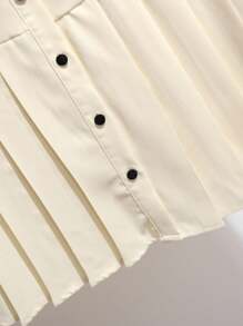 Franclia Women's Elegant College Style Color Contrast Bow Pleated Mini Dress Summer Dress Clothes For University