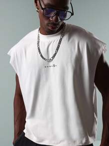 PLAYBOY X SUMWON 图案背心 无袖肌肉T恤 夏季节日街头服饰 兔子印花 现代都市休闲背心 - 白色 - 查看 6