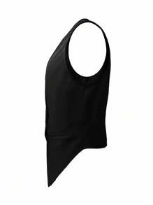 Manfinity Dauomo Men's Summer Business Casual Office Buttoned Pocket Top - Black - View 4