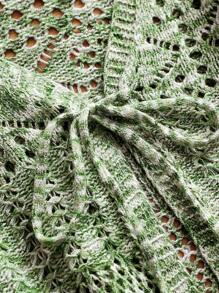 Breezaya 女士休闲镂空混合针织开衫，度假装 - 彩色 - 查看 5