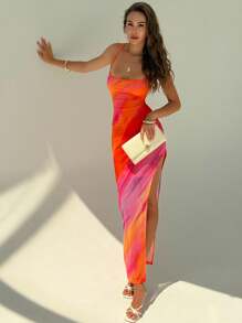 Aloruh Damen Allover Muster tailliertes elegantes langes Kleid, ärmellos, Sommer-Outfits, Sommerkleidung, Strand-Outfits für Frauen, Strandurlaub, Urlaubs-Outfits für Frauen, Boho, tropische Urlaubskleidung für Frauen, tropische Urlaubskleidung für Frauen, Hochzeitsgastkleid für Frauen, Brautparty-Kleid, weiß, elegant, bescheiden, geblümt, Ausgehen, Ausgeh-Oberteile, Ausgeh-Outfits für Frauen - Pink - Übersicht 8
