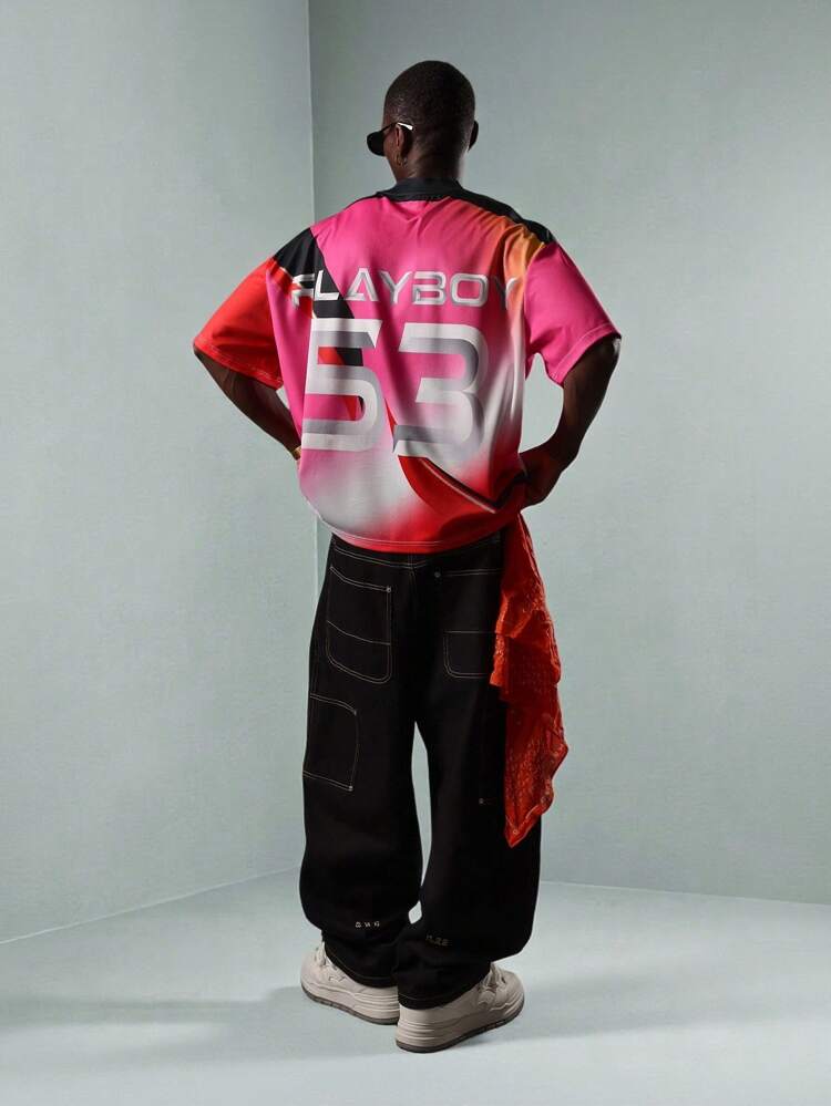 PLAYBOY X SUMWON Oversized Streetwear T-Shirt Graphic Tee Premium Boxy Fit Jersey Number Sports Style Summer Festival Fashion