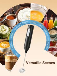 Teckwe 电动奶泡器，简约实用，多功能 - 黑色 - 查看 3