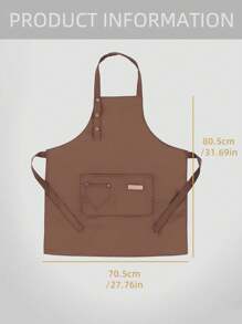 1 件厨房防水防油围裙，带口袋围裙，涤纶防污厨房围裙，烹饪围裙适用于家庭、餐厅、工艺、花园、烧烤、学校、咖啡馆，男女围裙圣诞节节日礼物 - 咖色 - 查看 6