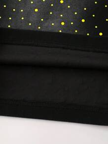 ROMWE MEN Street Life Men's Fashion Sparkling Rhinestone Print Shorts - Black - View 5