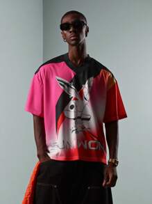 PLAYBOY X SUMWON 超大街头风 T 恤图案 T 恤优质宽松版型运动衫号码运动风格夏季节日时尚