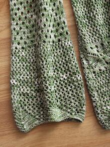 Breezaya 女士休闲镂空混合针织开衫，度假装 - 彩色 - 查看 4