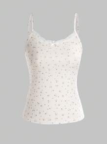 Tween Girl' Lace Patchwork Ditsy Floral Camisole Underwear, Simple And Fashionable Design - Apricot - View 4