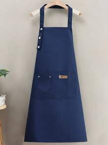 1 Stück Küchen Wasserdichte Öl-beständige Schürze für den Heimgebrauch, Schürzen mit Taschen, Polyester Flecken-resistente Küchenschürzen, Kochschürzen geeignet für Zuhause, Restaurant, Bastelarbeiten, Garten, Grillen, Schule, Kaffeehaus, für Männer & Frauen (Blau) als Weihnachtsgeschenk - Blau - Übersicht 3