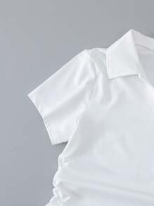 Sparklyn 2pcs/Set Teen Girls Elegant Casual All-Match Solid Color Long Sleeve Fitted T-Shirt Combo, Versatile & Easy To Match In Multiple Colors - Black and White - View 3